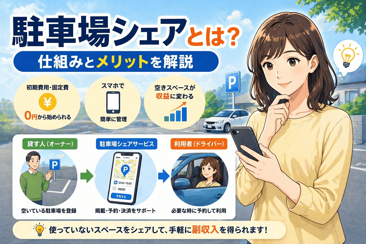駐車場シェアリングサービスとは？仕組み・収益・選び方まで解説